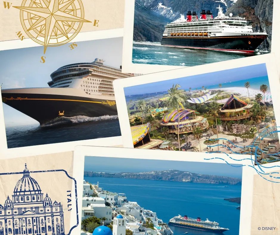 a group of photos of a cruise ship
