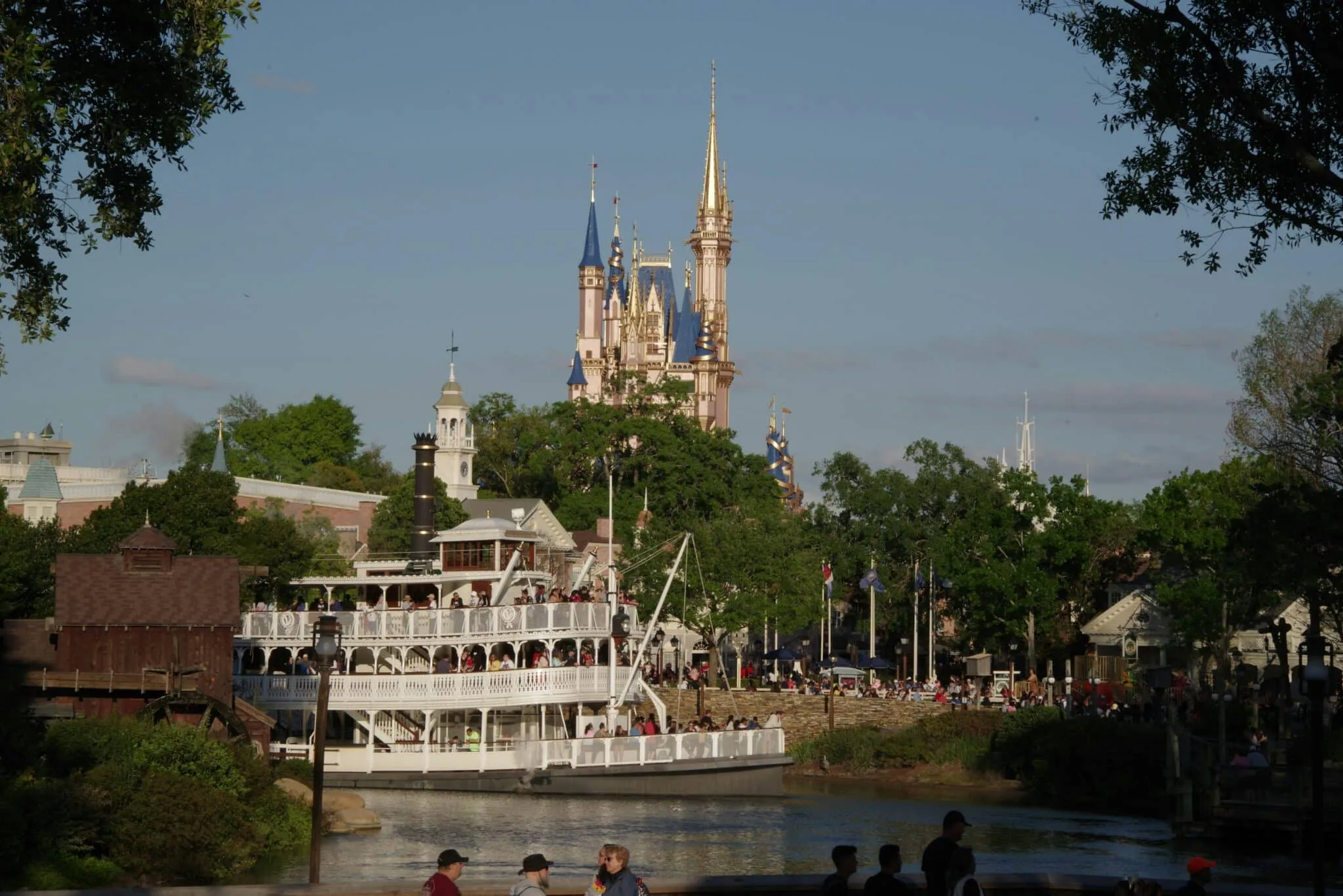 a castle in the background