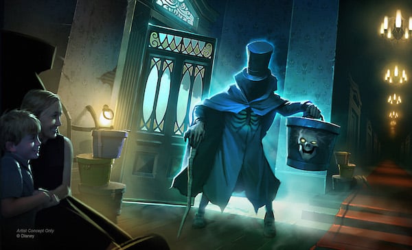 a cartoon of a man in a hat and top hat holding a bucket