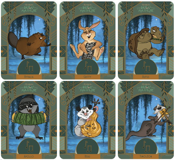 a group of cards with cartoon animals
